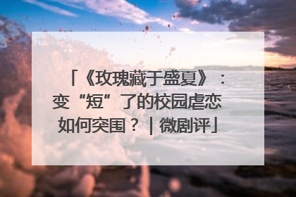 《玫瑰藏于盛夏》：变“短”了的校园虐恋如何突围？｜微剧评