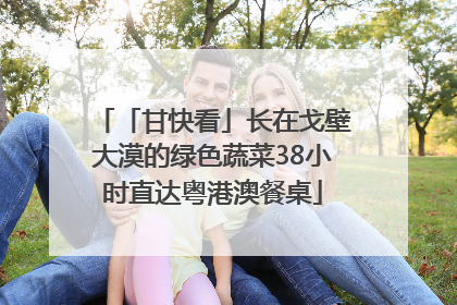 「甘快看」长在戈壁大漠的绿色蔬菜38小时直达粤港澳餐桌