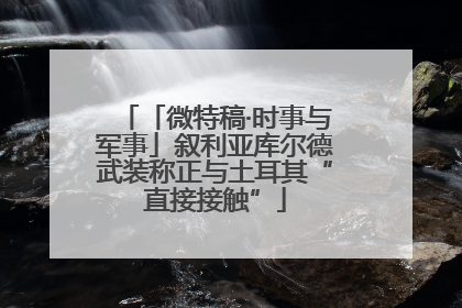 「微特稿·时事与军事」叙利亚库尔德武装称正与土耳其“直接接触”
