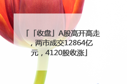「收盘」A股高开高走，两市成交12864亿元，4120股收涨