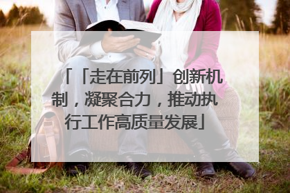 「走在前列」创新机制，凝聚合力，推动执行工作高质量发展