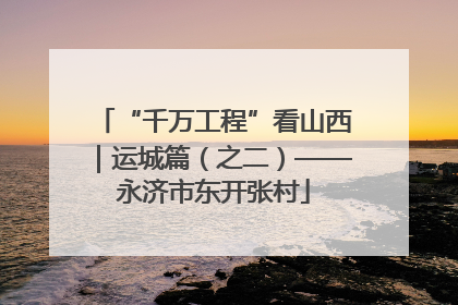 “千万工程”看山西｜运城篇（之二）——永济市东开张村