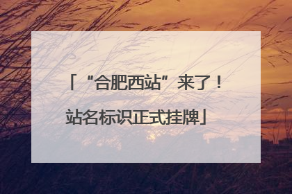 “合肥西站”来了！站名标识正式挂牌