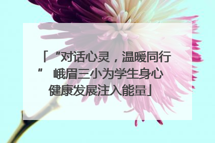 “对话心灵，温暖同行” 峨眉三小为学生身心健康发展注入能量