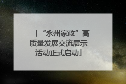 “永州家政”高质量发展交流展示活动正式启动