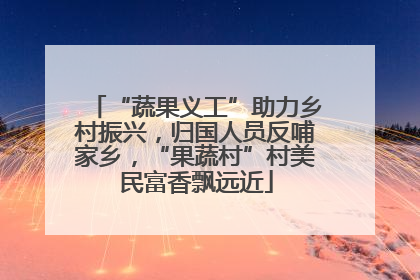 “蔬果义工”助力乡村振兴，归国人员反哺家乡，“果蔬村”村美民富香飘远近