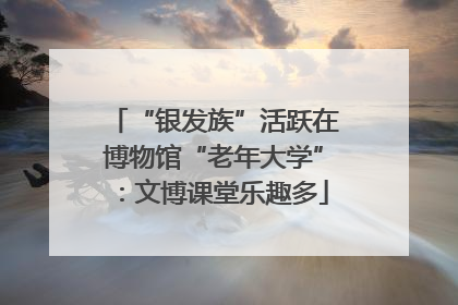 “银发族”活跃在博物馆“老年大学”：文博课堂乐趣多