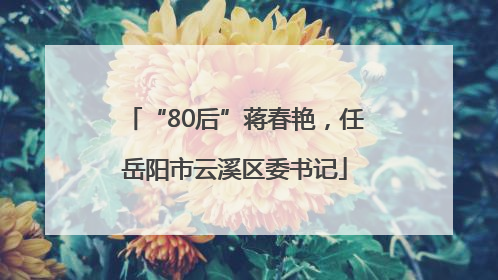 “80后”蒋春艳，任岳阳市云溪区委书记