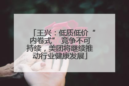 王兴：低质低价“内卷式” 竞争不可持续，美团将继续推动行业健康发展