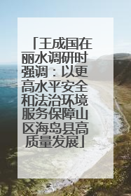 王成国在丽水调研时强调：以更高水平安全和法治环境服务保障山区海岛县高质量发展