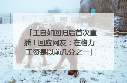 王自如回归后首次直播！回应网友：在格力工资是以前几分之一