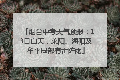 烟台中考天气预报：13日白天，莱阳、海阳及牟平局部有雷阵雨
