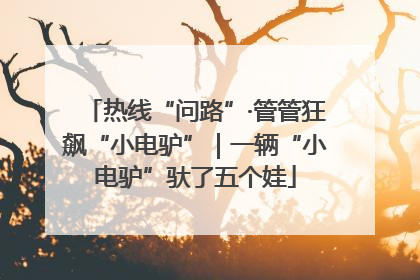 热线“问路”·管管狂飙“小电驴”｜一辆“小电驴”驮了五个娃