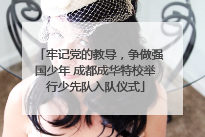牢记党的教导，争做强国少年 成都成华特校举行少先队入队仪式