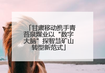 甘肃移动携手青苔泉煤业以“数字大脑”探智慧矿山转型新范式