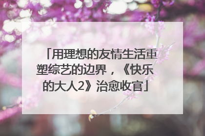 用理想的友情生活重塑综艺的边界，《快乐的大人2》治愈收官