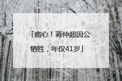 痛心！蒋仲超因公牺牲，年仅41岁