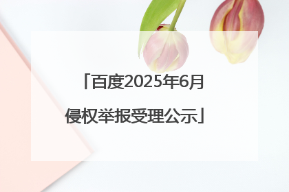 百度2025年6月侵权举报受理公示