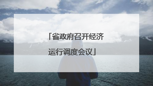 省政府召开经济运行调度会议