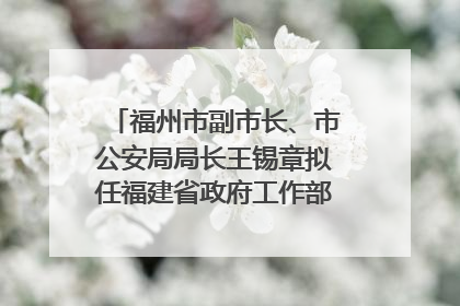 福州市副市长、市公安局局长王锡章拟任福建省政府工作部门正厅长级职务