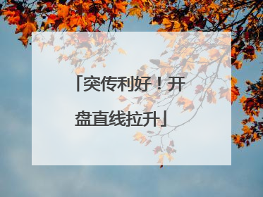 突传利好！开盘直线拉升