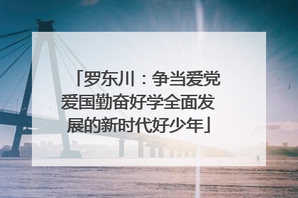罗东川：争当爱党爱国勤奋好学全面发展的新时代好少年