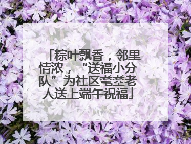 粽叶飘香，邻里情浓，“送福小分队”为社区耄耋老人送上端午祝福