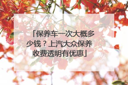 保养车一次大概多少钱？上汽大众保养收费透明有优惠