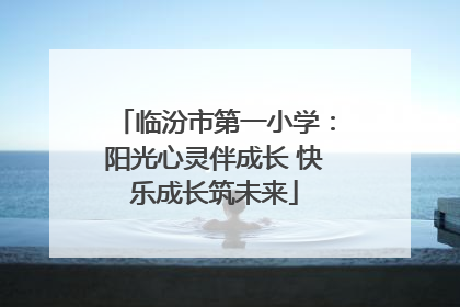 临汾市第一小学：阳光心灵伴成长 快乐成长筑未来