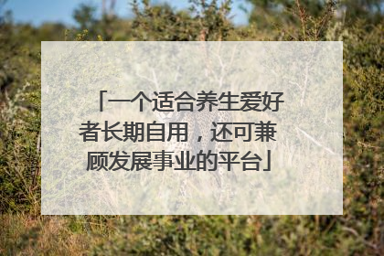 一个适合养生爱好者长期自用，还可兼顾发展事业的平台