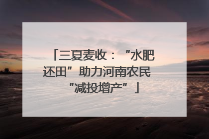 三夏麦收：“水肥还田”助力河南农民“减投增产”