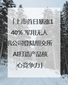 上市首日暴涨140% 军用无人机公司登陆纽交所 AI打造产品核心竞争力