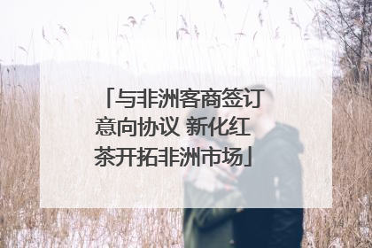 与非洲客商签订意向协议 新化红茶开拓非洲市场