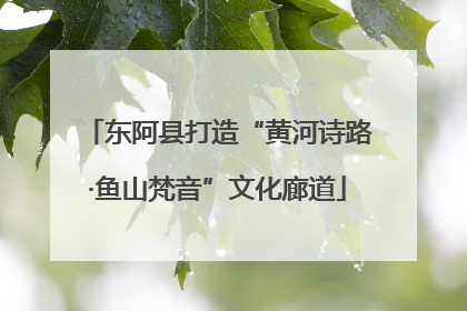 东阿县打造“黄河诗路·鱼山梵音”文化廊道