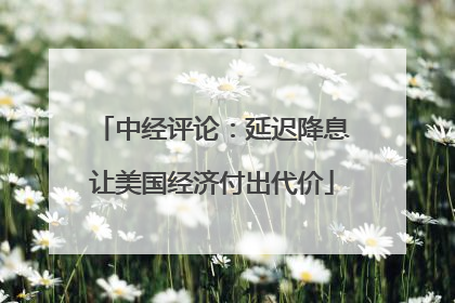 中经评论：延迟降息让美国经济付出代价