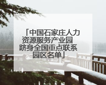 中国石家庄人力资源服务产业园 跻身全国重点联系园区名单
