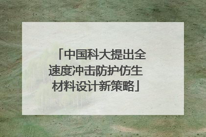 中国科大提出全速度冲击防护仿生材料设计新策略