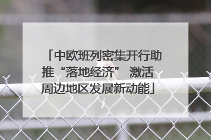 中欧班列密集开行助推“落地经济” 激活周边地区发展新动能