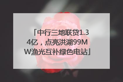 中行三地联贷1.34亿，点亮洪湖99MW渔光互补绿色电站
