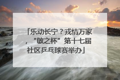 乐动长宁？戎情万家，“敏之杯”第十七届社区乒乓球赛举办