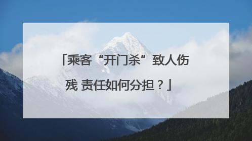 乘客“开门杀”致人伤残 责任如何分担？