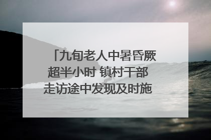九旬老人中暑昏厥超半小时 镇村干部走访途中发现及时施救｜看见正能量