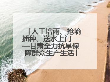 人工增雨、抢墒播种、送水上门——甘肃全力抗旱保障群众生产生活