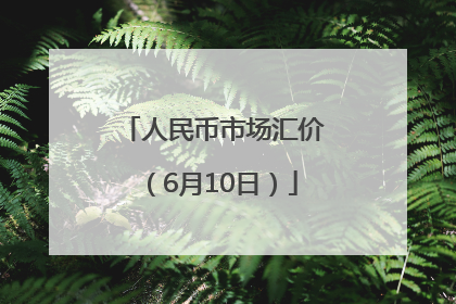 人民币市场汇价（6月10日）