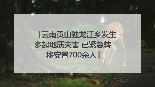 云南贡山独龙江乡发生多起地质灾害 已紧急转移安置700余人