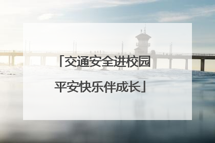 交通安全进校园 平安快乐伴成长