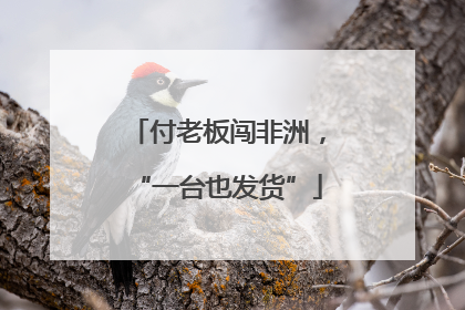 付老板闯非洲，“一台也发货”