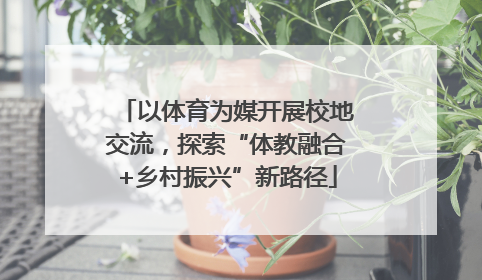 以体育为媒开展校地交流，探索“体教融合+乡村振兴”新路径