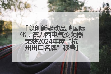 以创新驱动品牌国际化，德力西电气变频器荣获2024年度“杭州出口名牌”称号