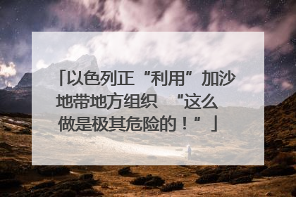 以色列正“利用”加沙地带地方组织  “这么做是极其危险的！”